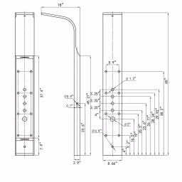 AKDY 65 in. Stainless Steel 8-Jet Shower Panel System with Rainfall Head, Handshower & Tub Spout thumbnail 13