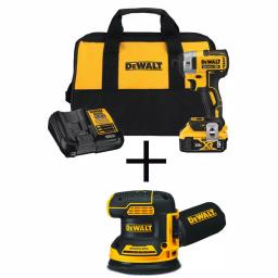 DEWALT 20V MAX XR Brushless 1/4 in. Impact Driver & 5 in. Random Orbital Sander Combo Kit with 5.0Ah Battery thumbnail 1