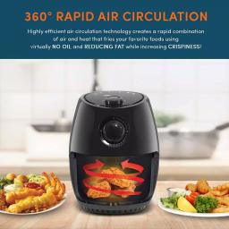 Maximatic Elite Platinum 2.1 Qt Black Air Fryer with Adjustable Timer and Temperature Control thumbnail 4