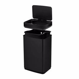 Boyel Living 13 Gallon Stainless Steel Sensor Trash Can - Touch-Free Rectangular Kitchen Bin with Black Lid thumbnail 6