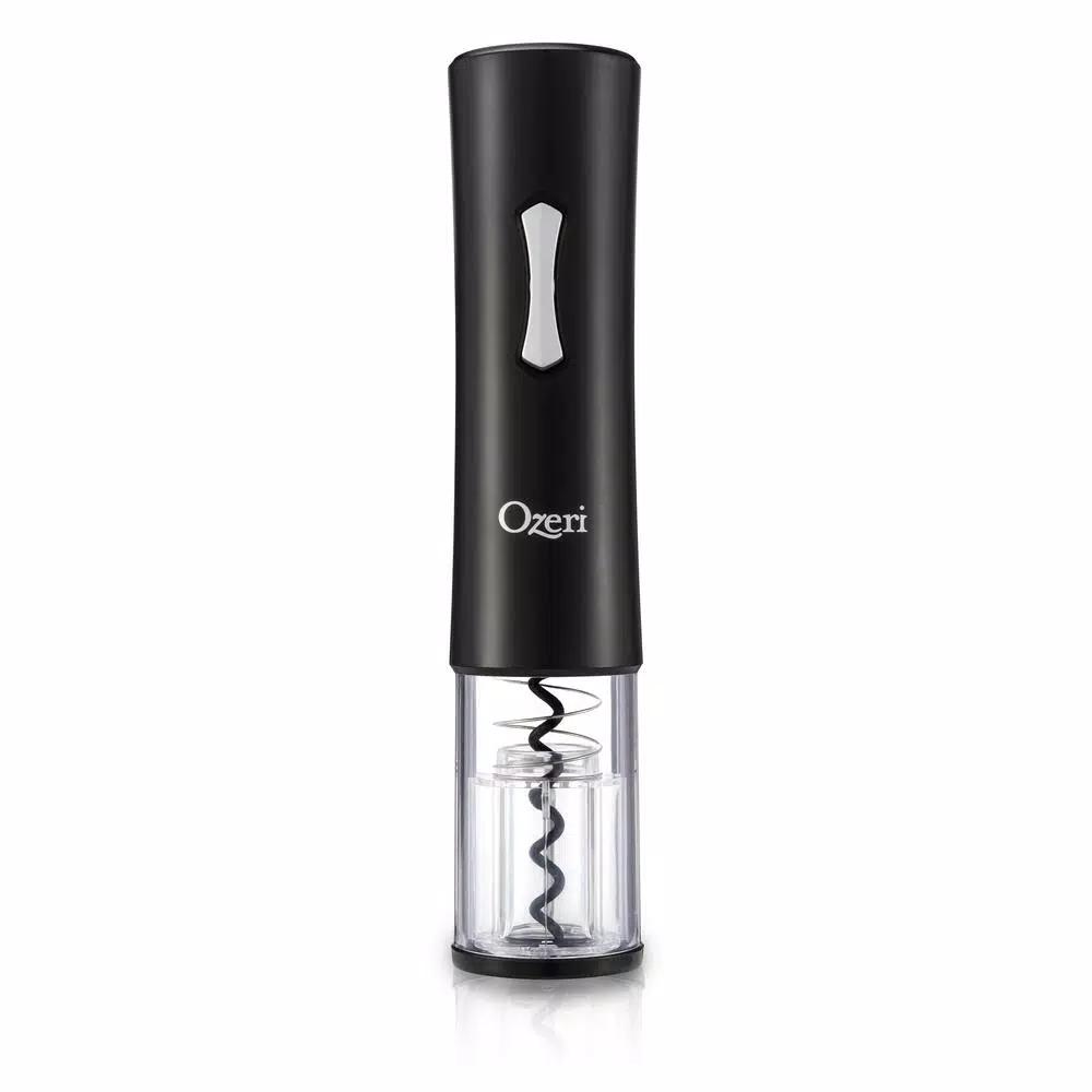 Ozeri Gusto Electric Wine Opener, Cordless Battery Operated Corkscrew with Integrated Foil Cutter