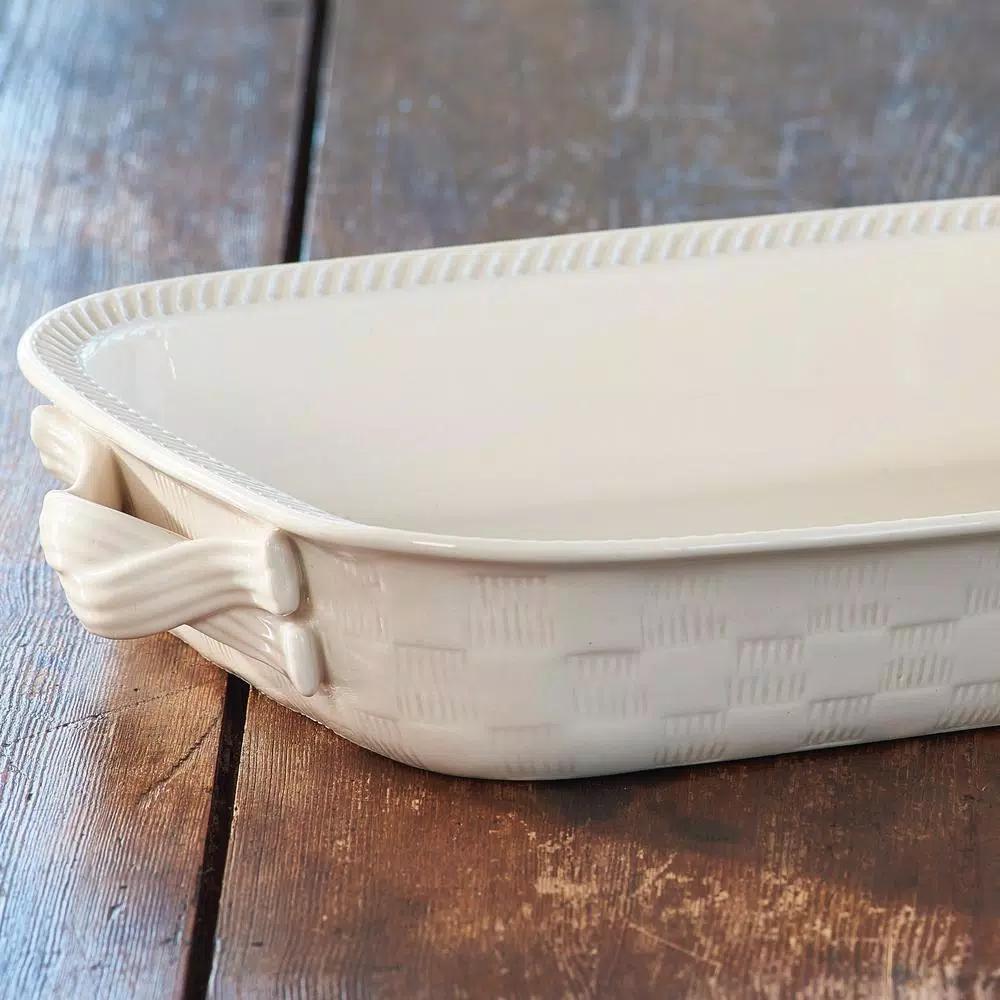 Park Designs Levingston 6 Qt. Rectangle Stoneware Baking Dish, Cream