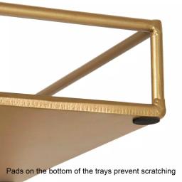 Kate and Laurel Felicia Gold Mirrored Metal Nesting Tray Set - Decorative Rectangular Trays for Home Decor thumbnail 6