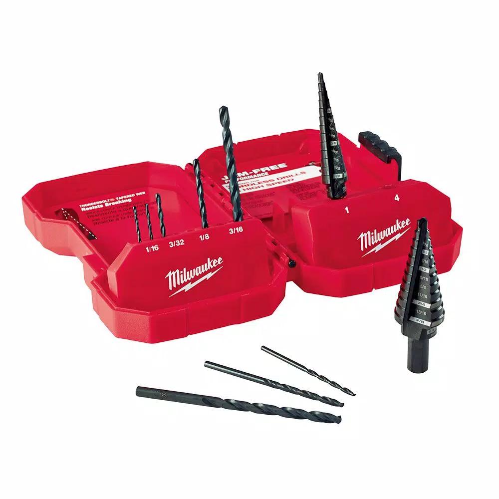 Milwaukee 33-Piece Black Oxide Step and Titanium SHOCKWAVE Drill Bit Set