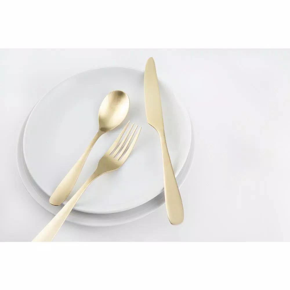 Cambridge Eliana 12-Piece Champagne Gold 18/0 Stainless Steel Flatware Set, Service for 4
