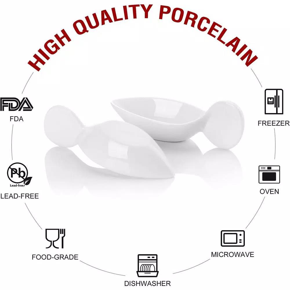 MALACASA 4.5 in. White Porcelain Ramekins Set of 12 - Ceramic Souffle Dishes and Serving Bowls