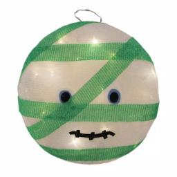 Northlight 14 in. LED Mummy and Frankenstein Halloween Hanging Decorations, Set of 2 thumbnail 3