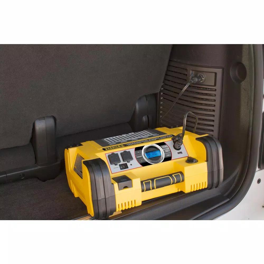 Stanley PPRH7DS Professional Power Station: 1400 Peak Amp Jump Starter, 500W Inverter & 120 PSI Air Compressor