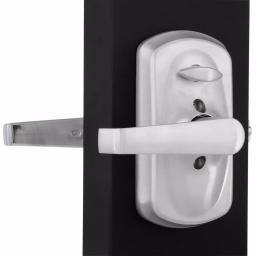 Schlage Elan Satin Chrome Electronic Keypad Door Lever with Plymouth Trim thumbnail 4