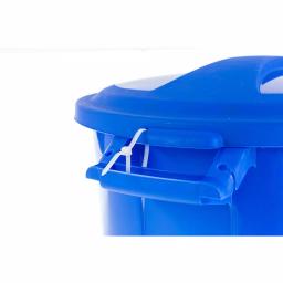United Solutions 32 Gal. Blue Outdoor Recycling Bin with Snap Fit Lid thumbnail 4