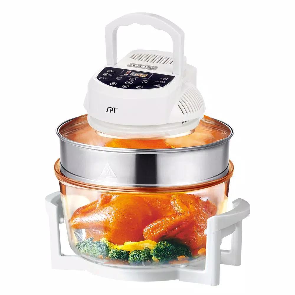 SPT 1300W White Digital Countertop Convection Oven with 6 Pre-Programmed Settings