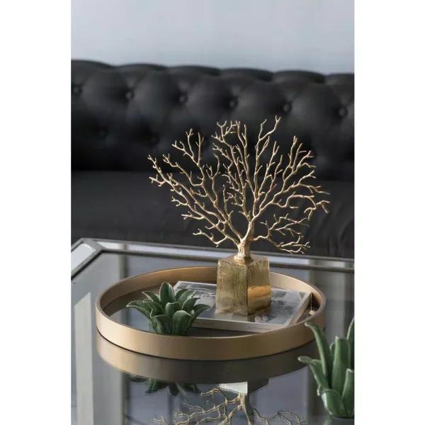 A & B Home Gold Tree Irregular Decor Accent Sculpture - 15.2 in. Gold Metal Statuary