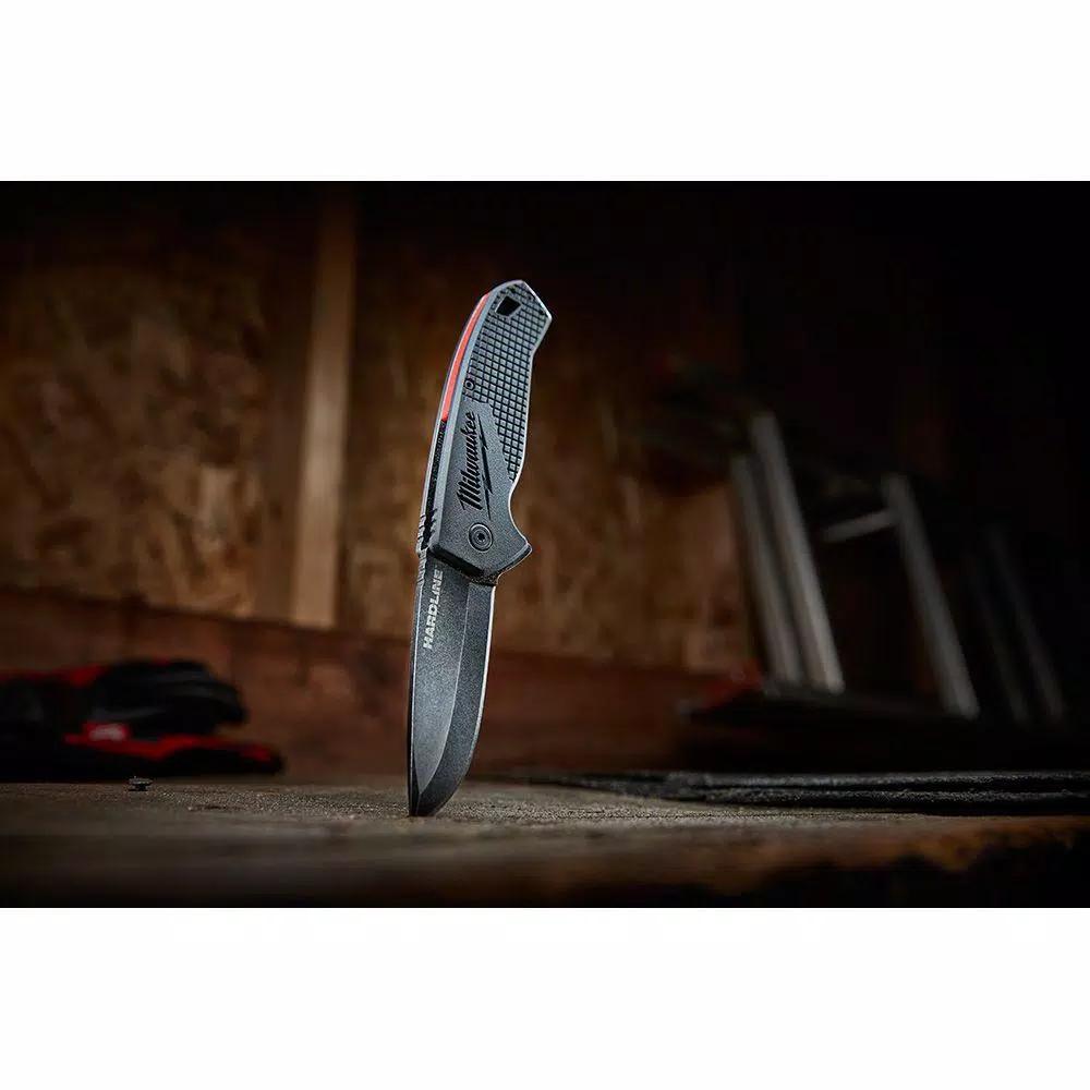 Milwaukee Hardline 3 in. D2 Steel Smooth Blade Folding Pocket Knife