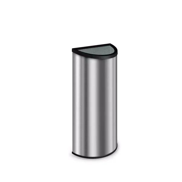 Suncast Commercial 12 Gallon Metal Crescent Indoor Trash Can with Metal Liner