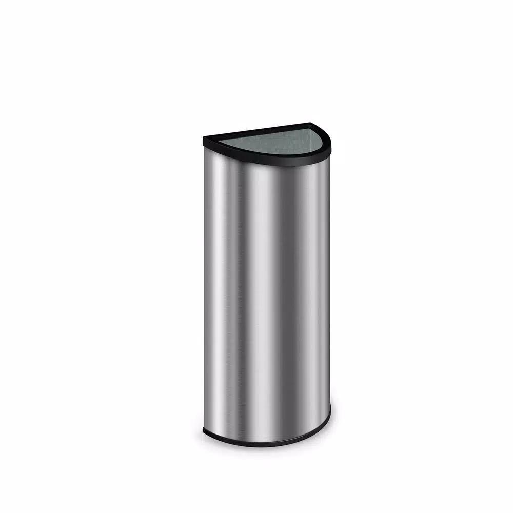 Suncast Commercial 12 Gallon Metal Crescent Indoor Trash Can with Metal Liner