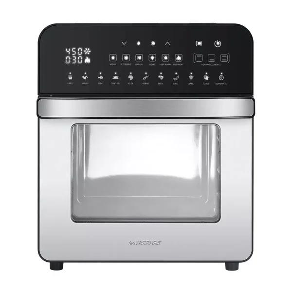 GoWISE USA GoWISE 1700W Ultimate Air Fryer Oven Grill with Dual Heating, Rotisserie & Dehydrator, 14.7 qt, Stainless Steel