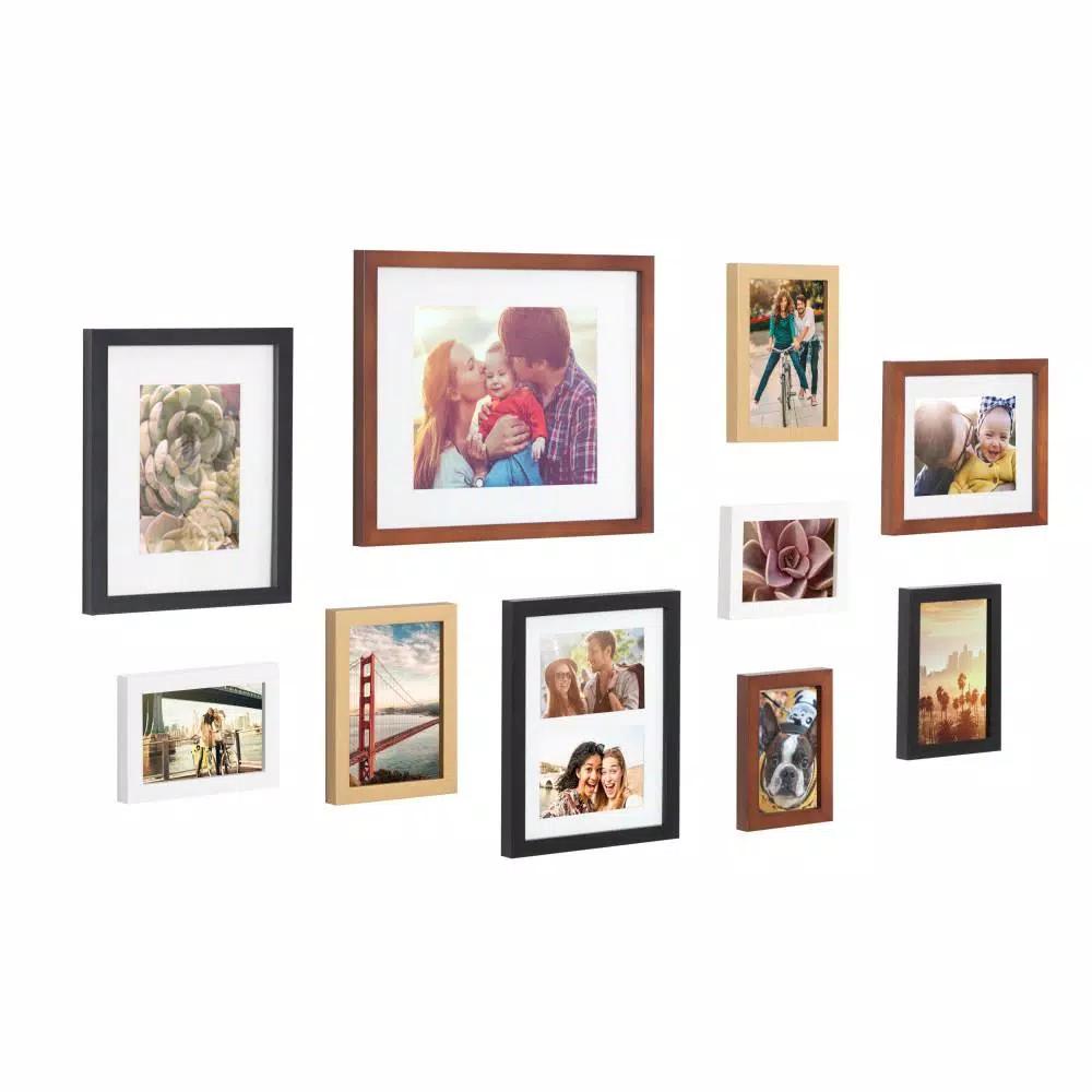 Kate and Laurel Mid-Century Modern Gallery Wall Frame Set, 10-Piece Multi-Color Assortment