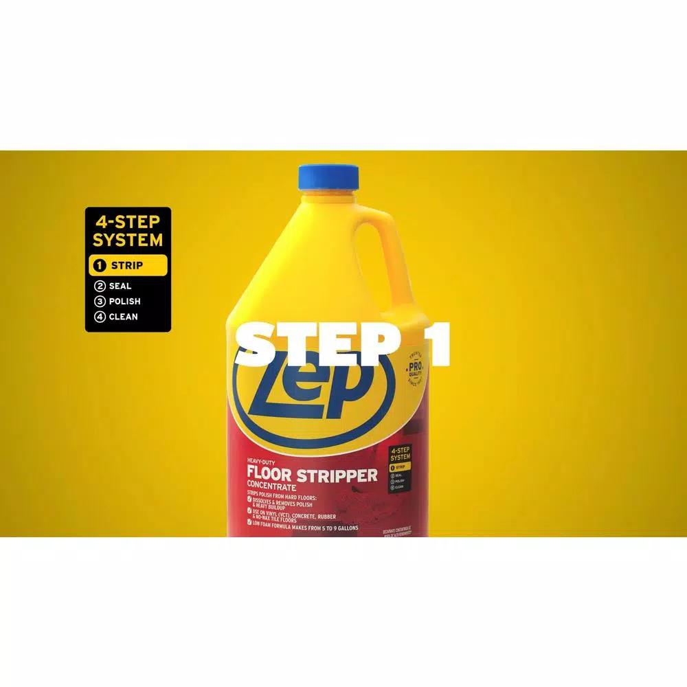 Zep Heavy-Duty Floor Stripper and High-Traffic Floor Polish 2-Pack Combo, 128 oz. Each