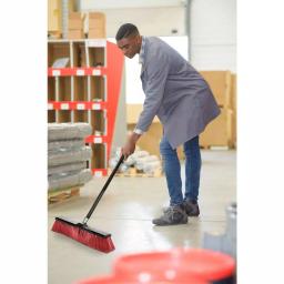 Alpine Industries 24 in. Red Indoor Outdoor Push Broom, 3-Pack thumbnail 5
