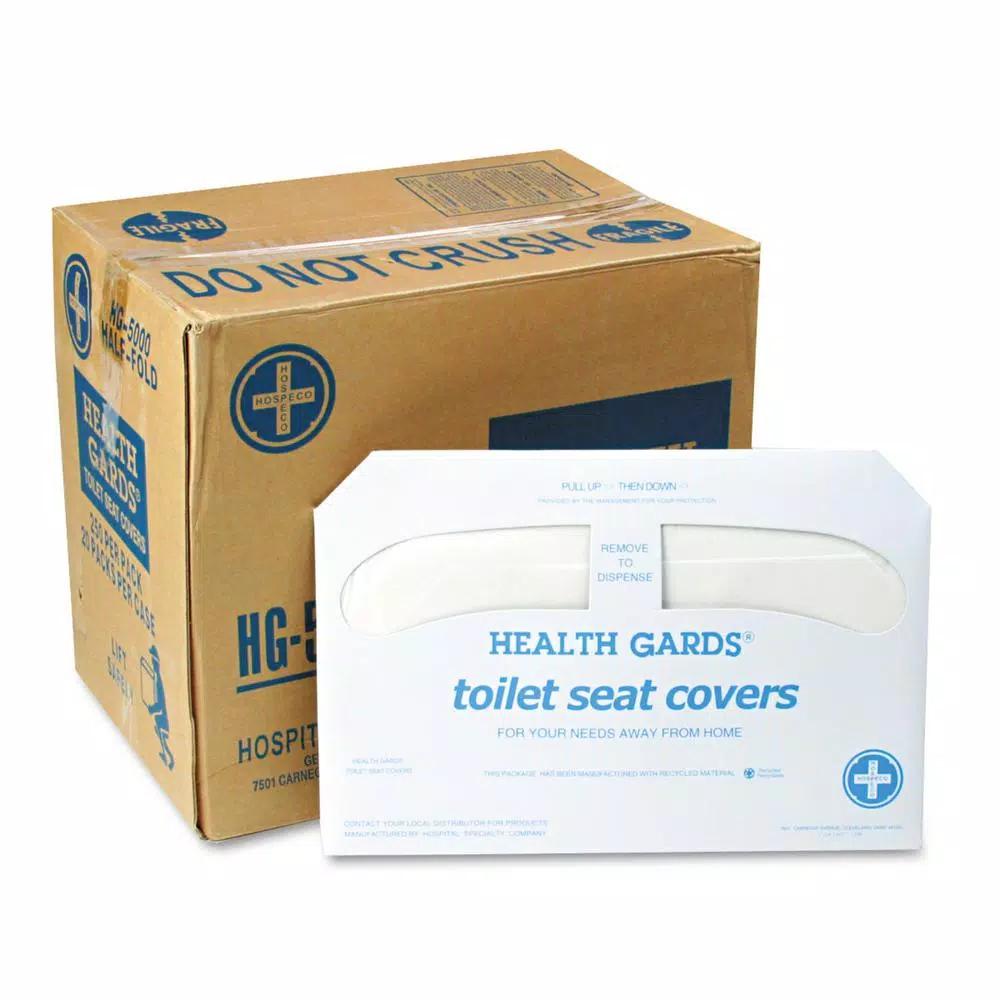 HOSPECO Health Gards White Half-Fold Toilet Seat Covers, 250-Pack (20 Packs per Carton)