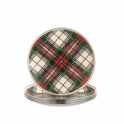 Golden Rabbit Highland Plaid 8 in. Enamelware Round Salad Plate Set of 4 thumbnail 2