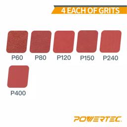 POWERTEC 1 in. x 30 in. Aluminum Oxide Sanding Belt Assortment, 24-Pack (60-400 Grit) thumbnail 2