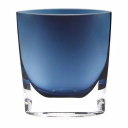 Badash Crystal Sutton Galleries Samantha 8 in. Midnight Blue European Mouth Blown Thick Walled Glass Vase thumbnail 1