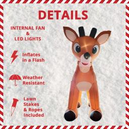 Fraser Hill Farm 15 ft. Pre-Lit Reindeer Christmas Inflatable with Moving Head thumbnail 3