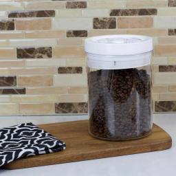 Home Basics 1.5 L Twist 'N Lock Air-Tight White Round Plastic Food Storage Canister thumbnail 1