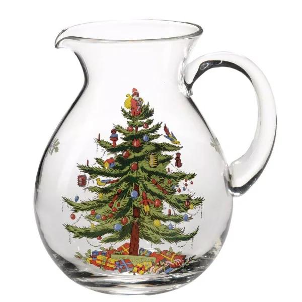 Spode Christmas Tree 6 Pt. Glass Pitcher for Holiday Serving