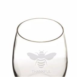Cathy's Concepts Bee Thankful Stemless Wine Glasses, Set of 4, 21 oz. Hand-Blown Glassware thumbnail 2