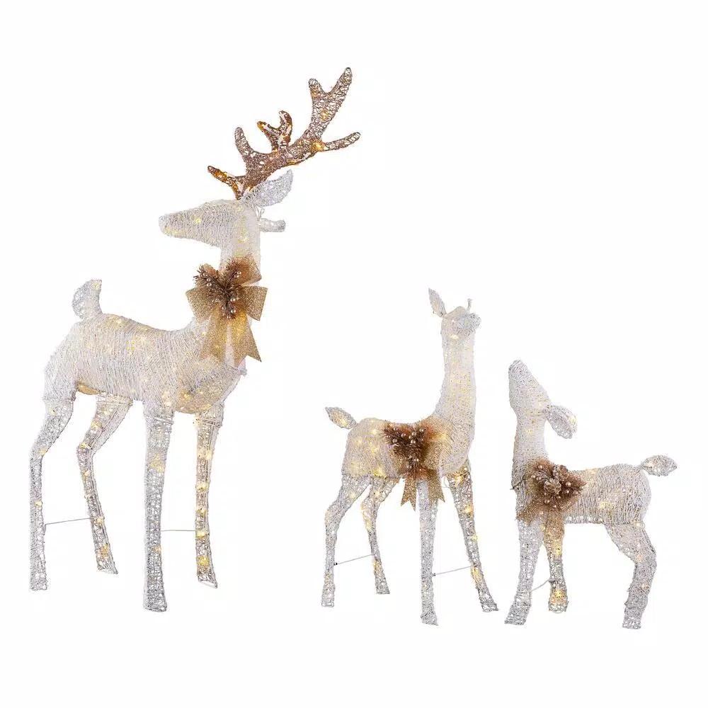 Home Accents Holiday Sweet Serenity 3-Piece Pre-Lit LED Deer Family Yard Decor Set - 63 in., 36 in., 28 in.