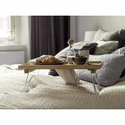 Sagaform Nature Solid Oak Bed Tray with Stainless Steel Folding Legs thumbnail 3