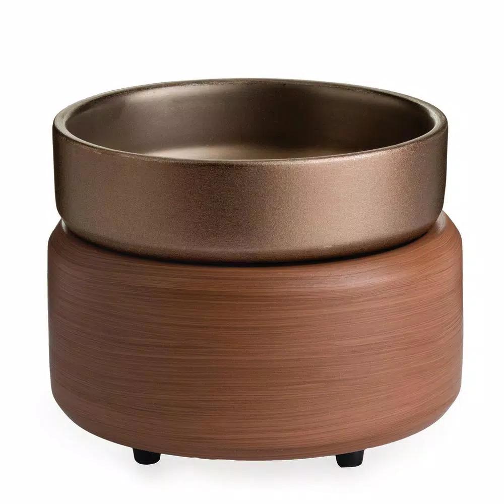 Candle Warmers Etc 5.2 in Pewter Walnut 2-in-1 Classic Fragrance Warmer