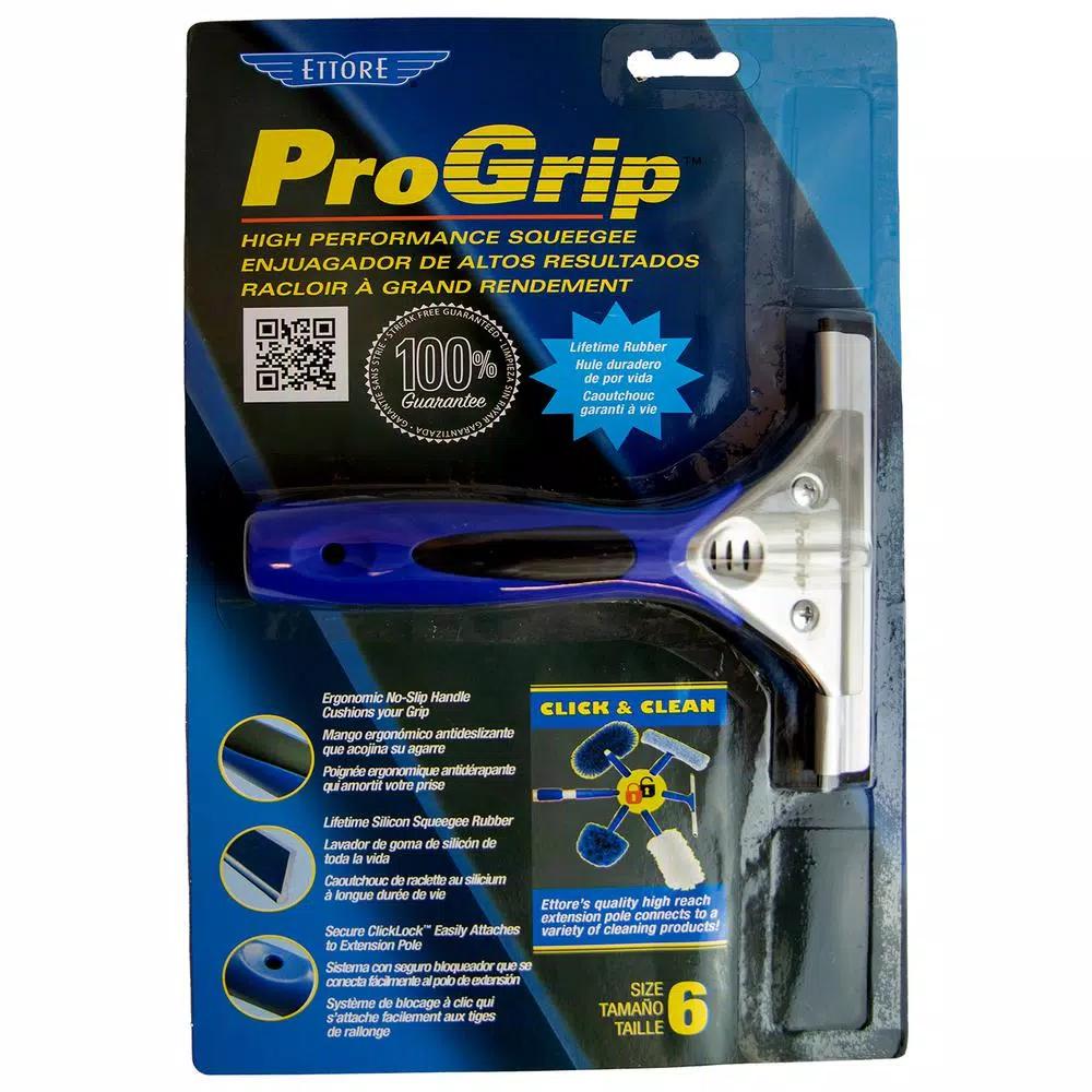 Ettore ProGrip 6 in. Window Squeegee with Silicone Rubber Blade
