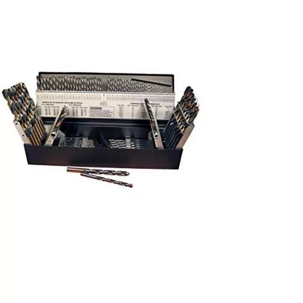 Viking Drill and Tool 115-Piece High Speed Steel Twist Drill Bit Set, 3/8 in. Reduced Shank, 135° Split Point