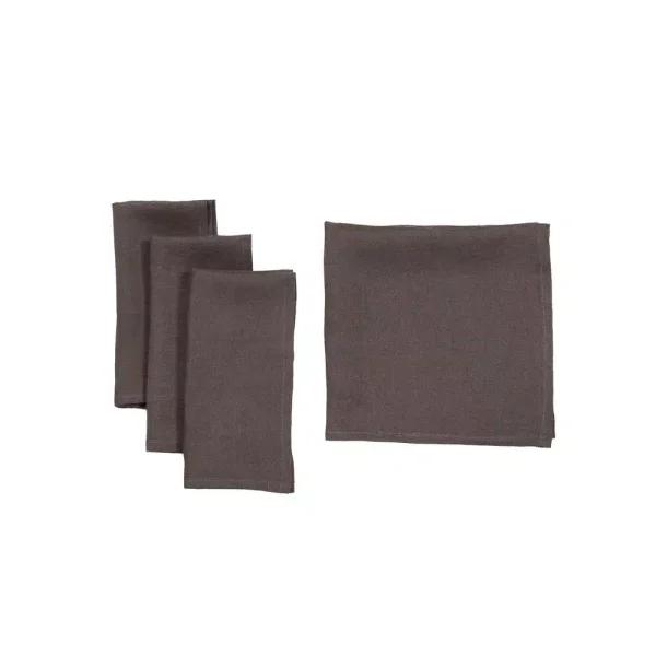 Manor Luxe Classic 100% Linen Napkins, Dark Gray (Set of 4)
