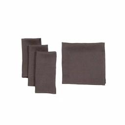 Manor Luxe Classic 100% Linen Napkins, Dark Gray (Set of 4) thumbnail 1