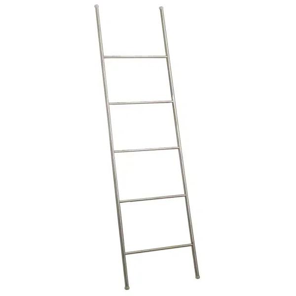 interDesign Forma 60 in. Brushed Stainless Steel Towel Ladder Rack, 5-Bar Freestanding Design