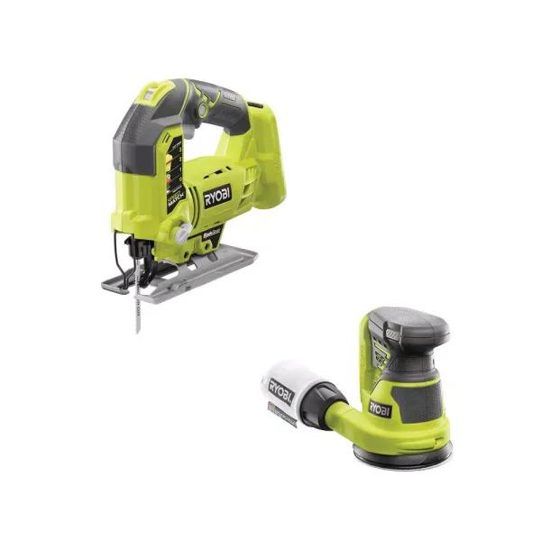 RYOBI 18V ONE+ Cordless Orbital Jig Saw and 5 in. Random Orbit Sander Combo Kit (Tools Only)