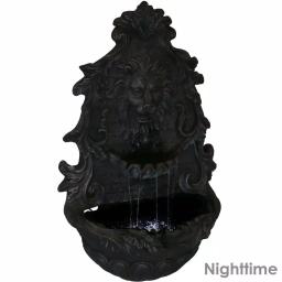 Sunnydaze Decor 30 in. Stoic Courage Lion Head Solar Wall Fountain with Battery Backup thumbnail 2