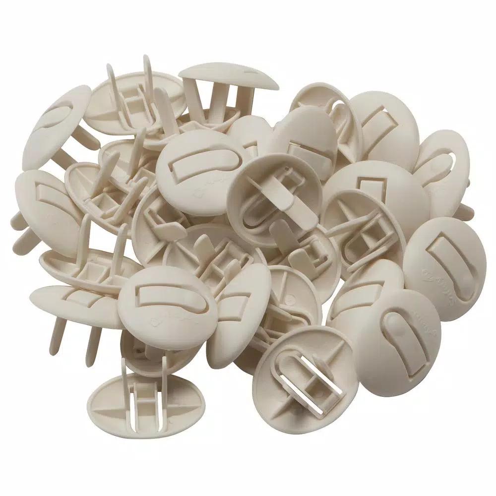 Safety 1st Press Tab Outlet Plug Protectors, White, 36-Pack