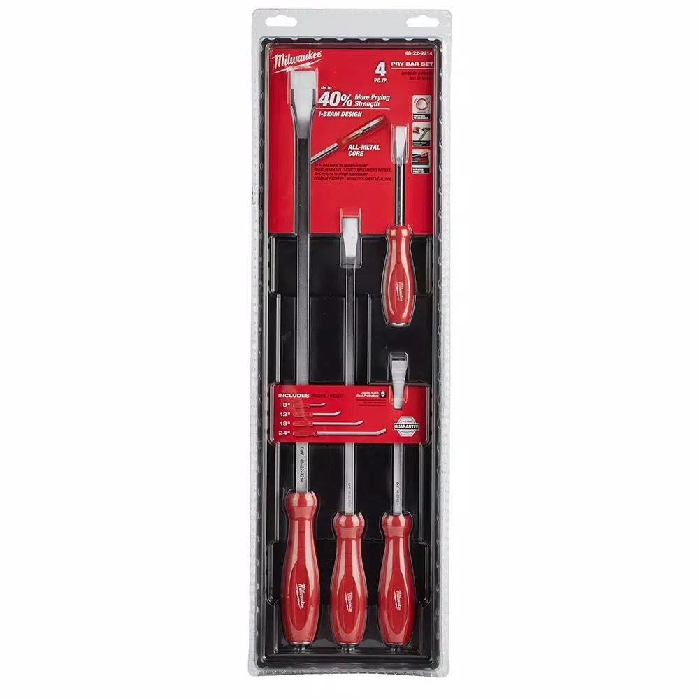 Milwaukee 8-Piece Pry Bar and Hook & Pick Set with I-Beam Design