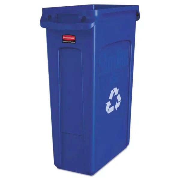 Rubbermaid Commercial Products 23 Gallon Blue Vented Slim Jim Recycling Container