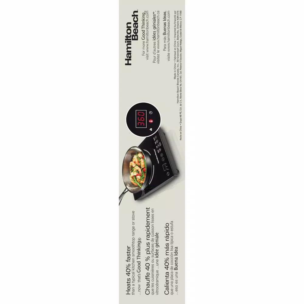 Hamilton Beach 10 in. Single Burner Black Induction Cooktop