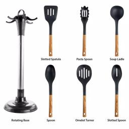 MegaChef 7-Piece Nylon Kitchen Utensil Set with Wood Design Finish thumbnail 10