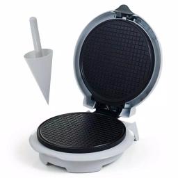 Chef Buddy Single Waffle Cone Maker, 7.5 inch Non-Stick Waffle Iron, White thumbnail 3
