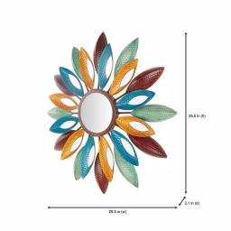 StyleWell Sunburst Art Deco Multi-Colored Metal Accent Mirror, 25.5 in. Diameter thumbnail 2