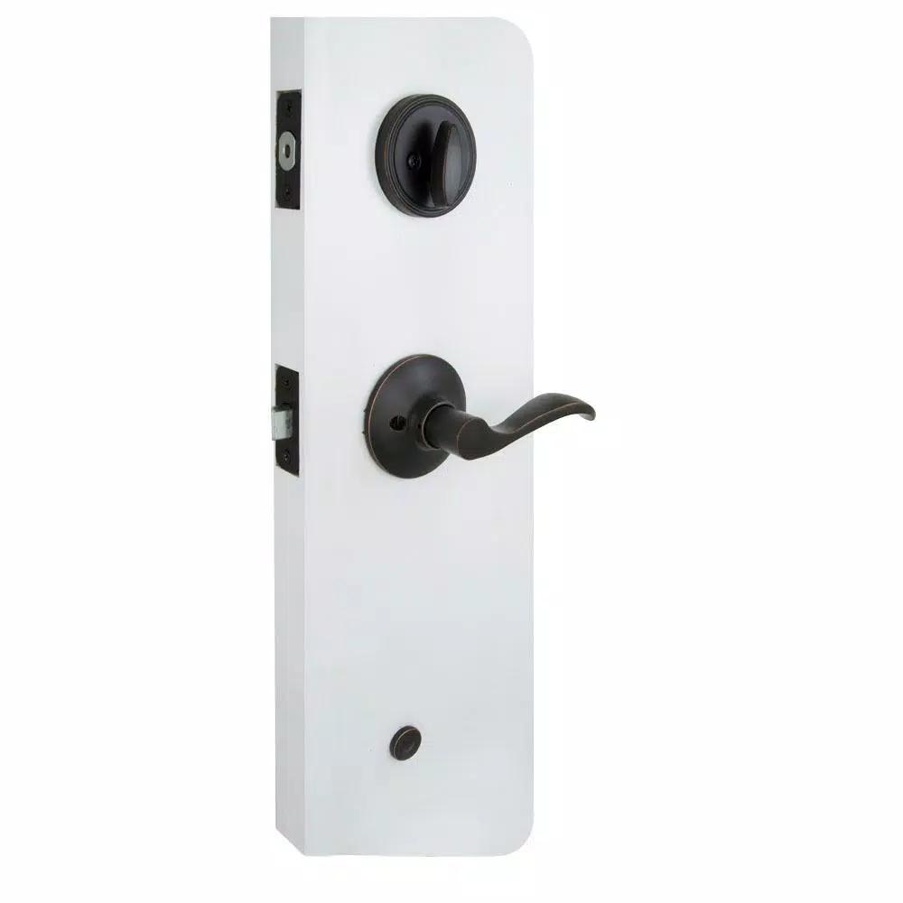Defiant Wilmington Aged Bronze Entrance Door Handleset with Naples Lever