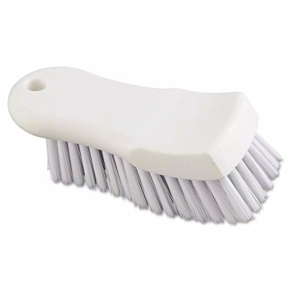 ProLine 6 in. White Polypropylene Bristle Scrub Brush with Ergonomic Handle